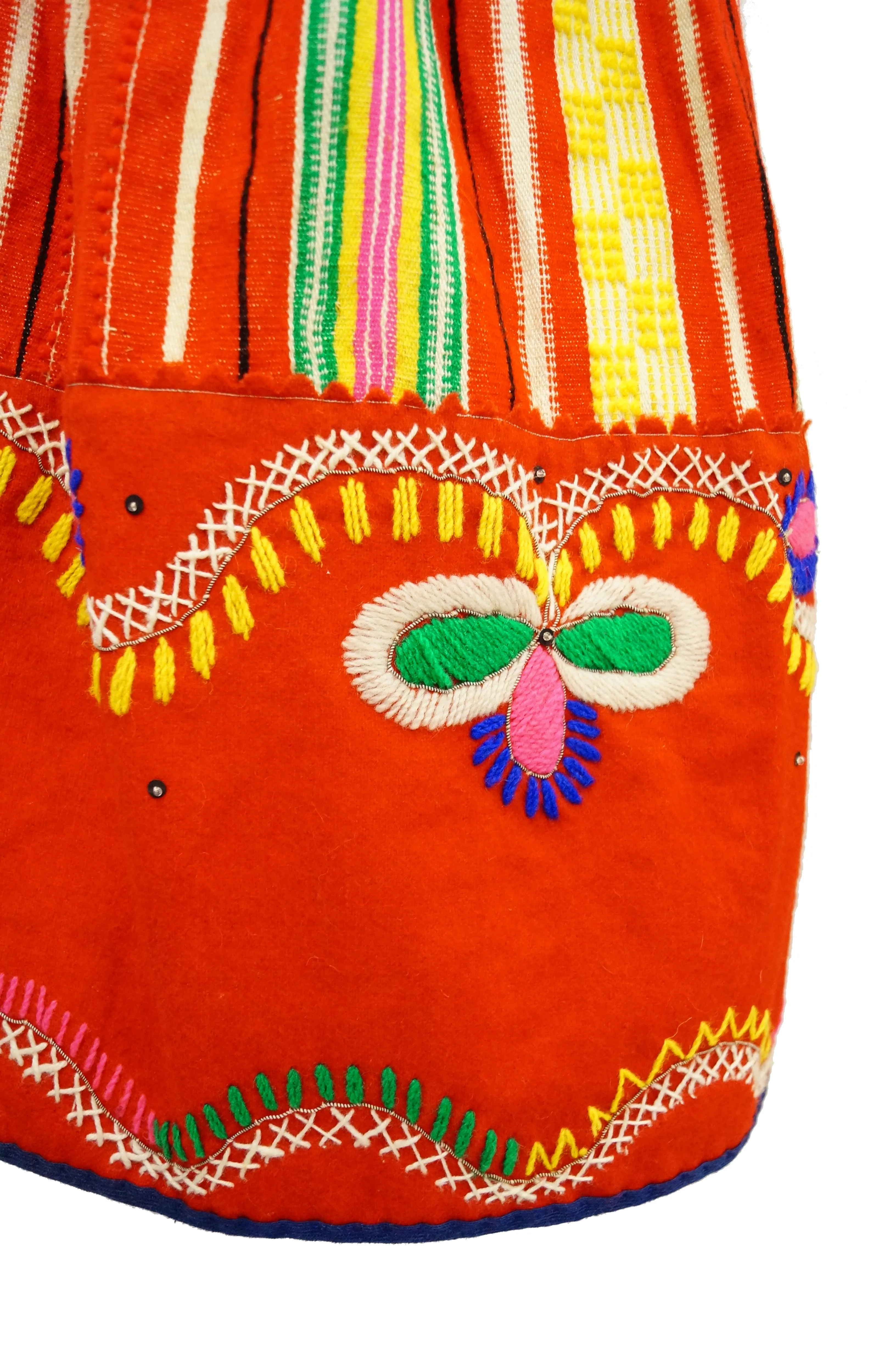 1960s Ethnic Multicolored Woven Skirt and Halter Top