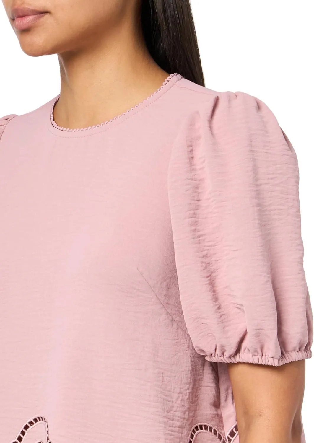 Adrianna Papell Women's Airflow Eyelet Embroidered Woven Crop Top