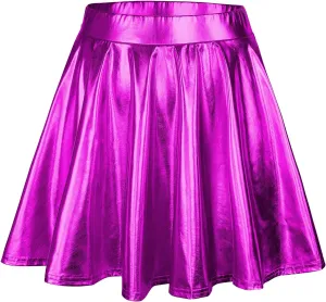 American Trends Womens Mini Skirt Pleated Flared Skater Skirt Metallic Skirt Athletic Tennis Skirt