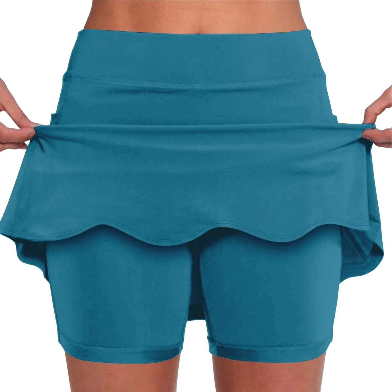 Athletic Skorts for Woman, Skorts for Curvy Women Dressy Skirts Tummy Control High Waisted Skirts with Shorts Underneath