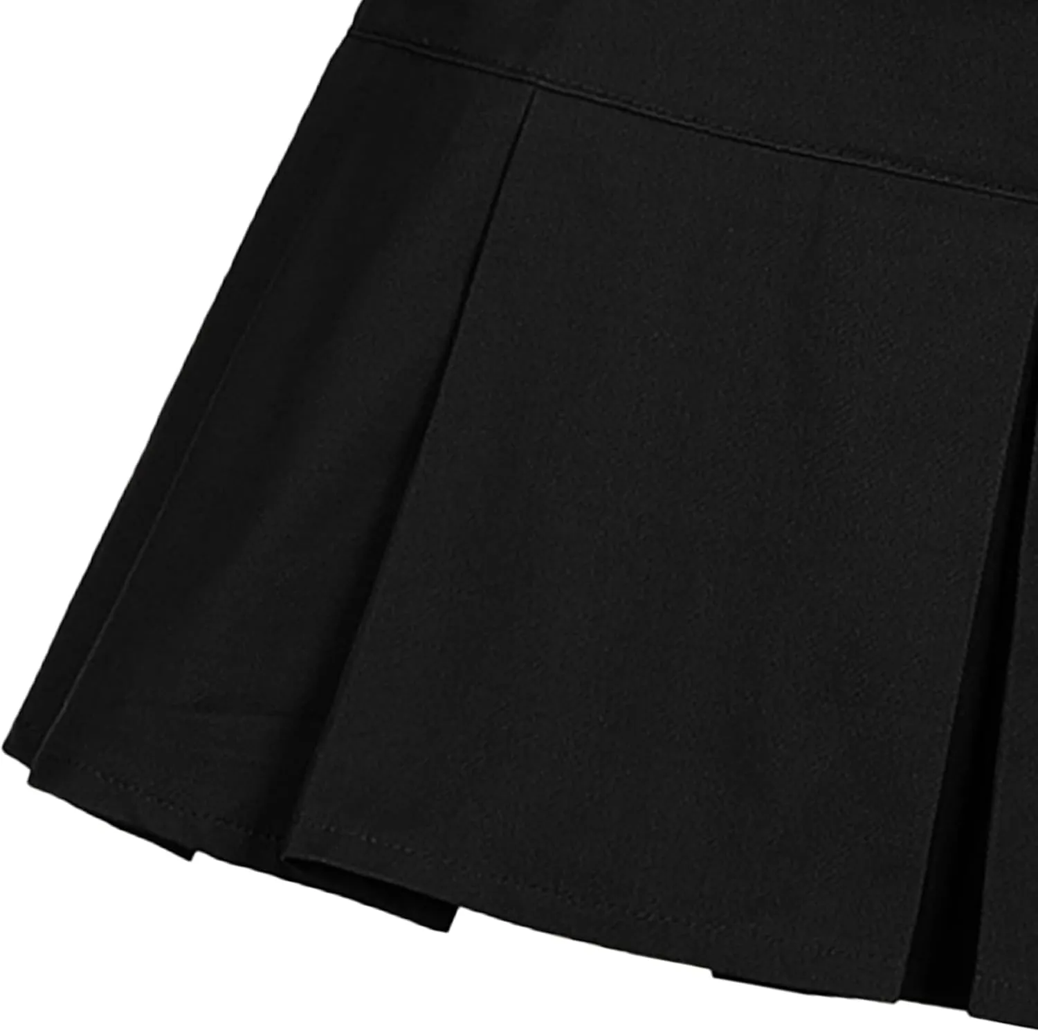 AULKEEP Womens College Style Mini Belt Skirts Swing A-Line Pleated Skirt Vintage Ruffle Short Brown Skirts