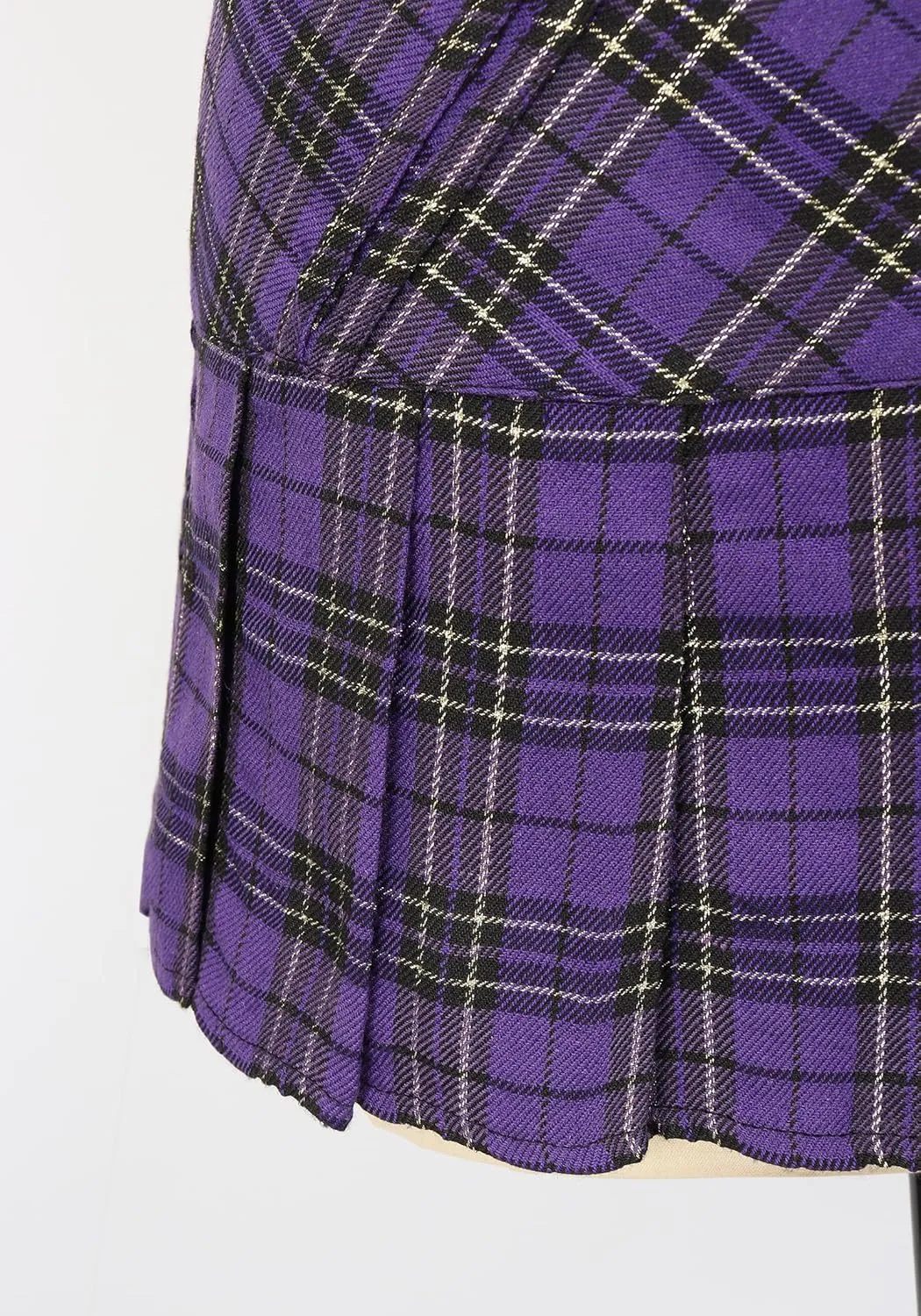 C-ZOFEK Mini Plaid Slit Skirt Women's US Size Pleated Skirt Schoolgirl Uniform, Multicolour