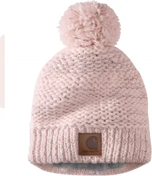 Carhartt Women's Rib Knit Sherpa-Lined PomPom Beanie