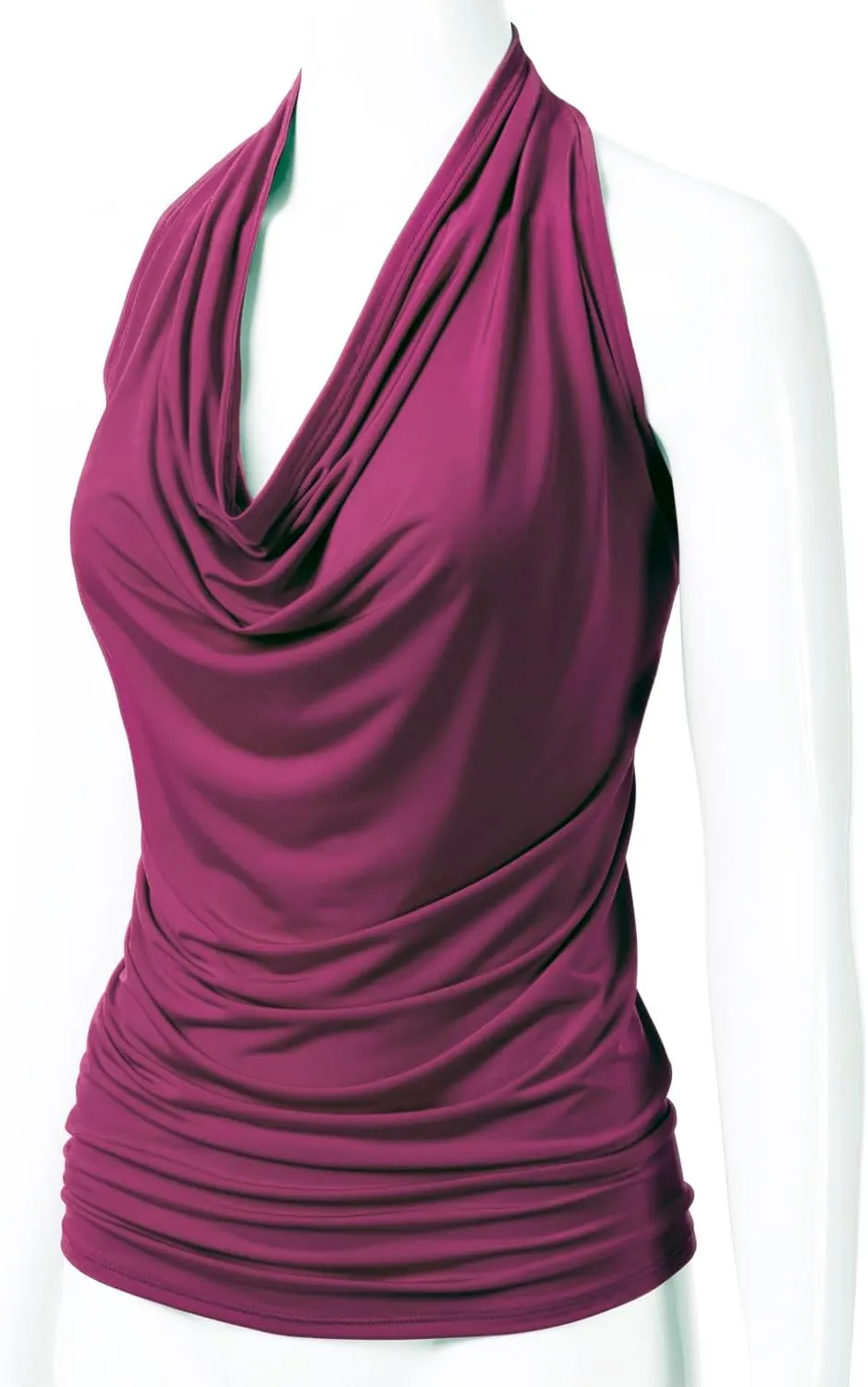EIMIN Women's Casual Halter Neck Draped Front Sexy Open Back Tank Top (S-3XL)