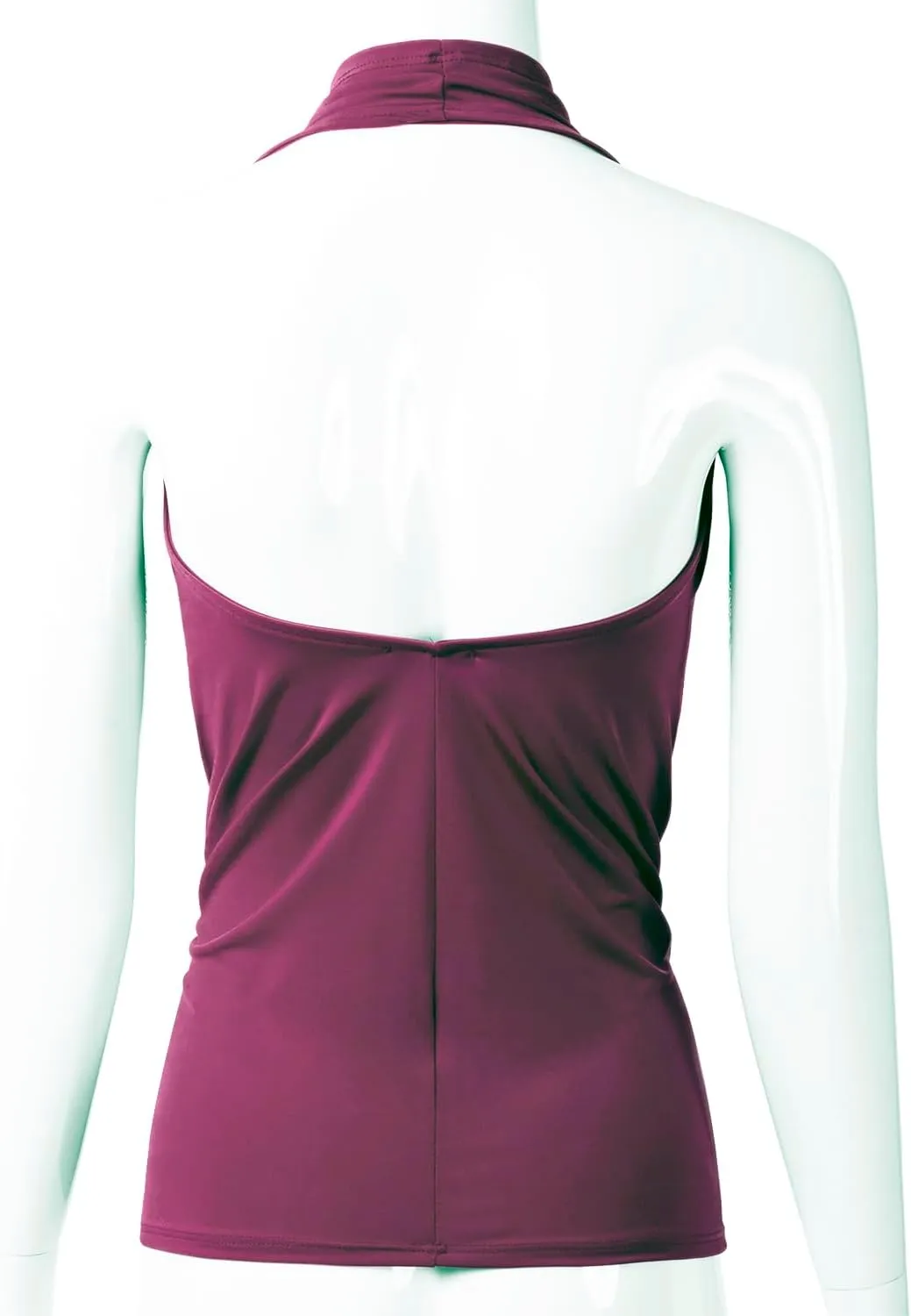 EIMIN Women's Casual Halter Neck Draped Front Sexy Open Back Tank Top (S-3XL)