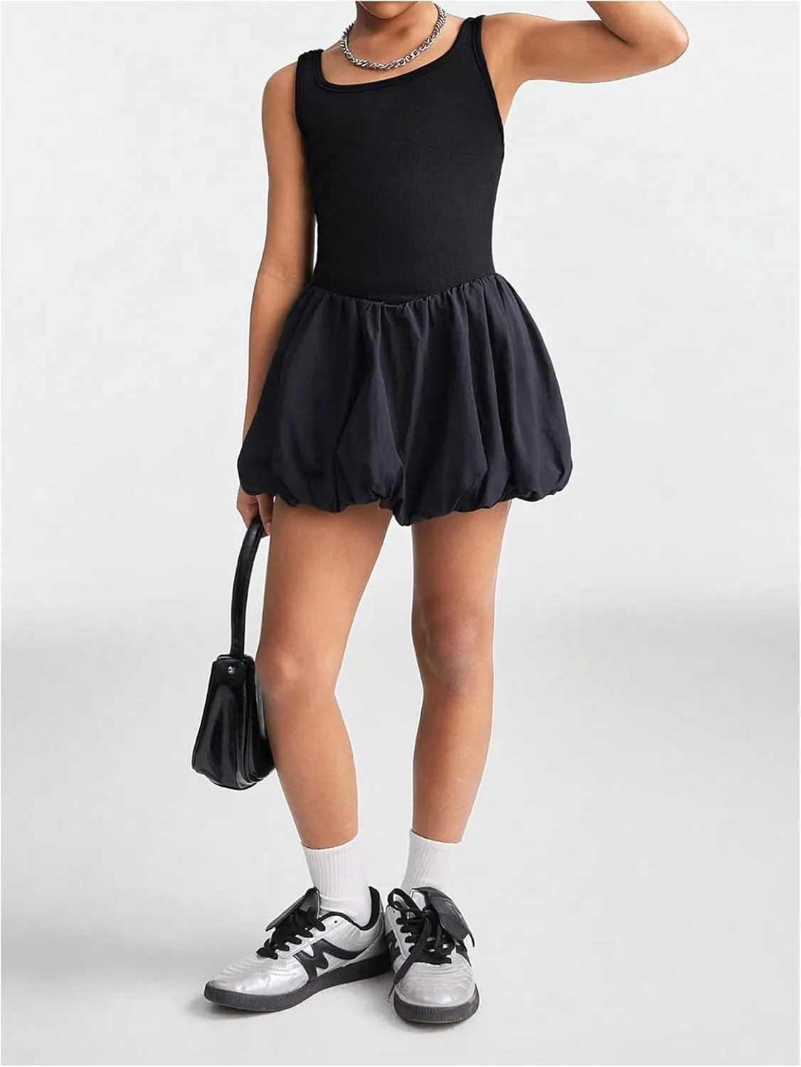 Floerns Girl's Y2k Mini Bubble Dress Sleeveless Puffy Short Party Dresses