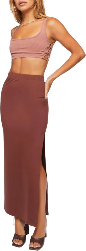 Forever 21 Women's Leg-Slit Maxi Skirt
