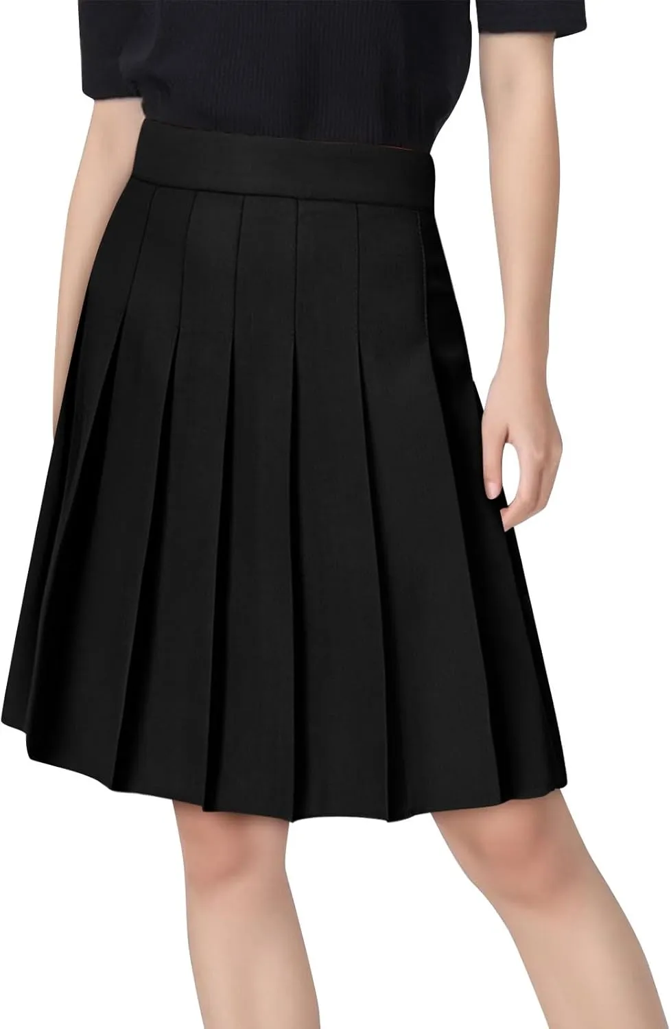 JOAU Womens Pleated Tennis Skirts High Waisted A-line Knee Length Skirt School Uniform Athletic Golf Skirts with Shorts