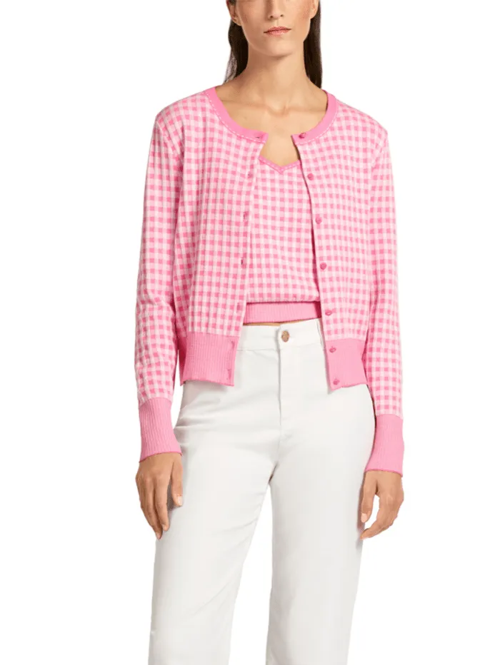 Marc Cain Collections Pink Gingham Cardigan UC 39.08 M13 COL 251