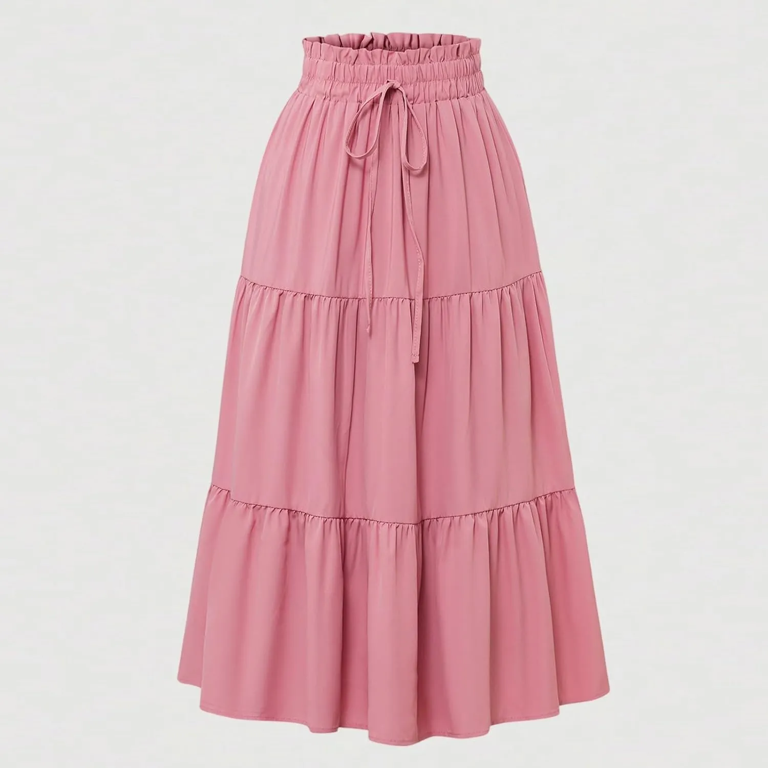 Maxi Skirts for Women 2025 Summer Bohemian High Waisted Long Skirts Flowy Beach Boho Floral Tiered Midi Skirt