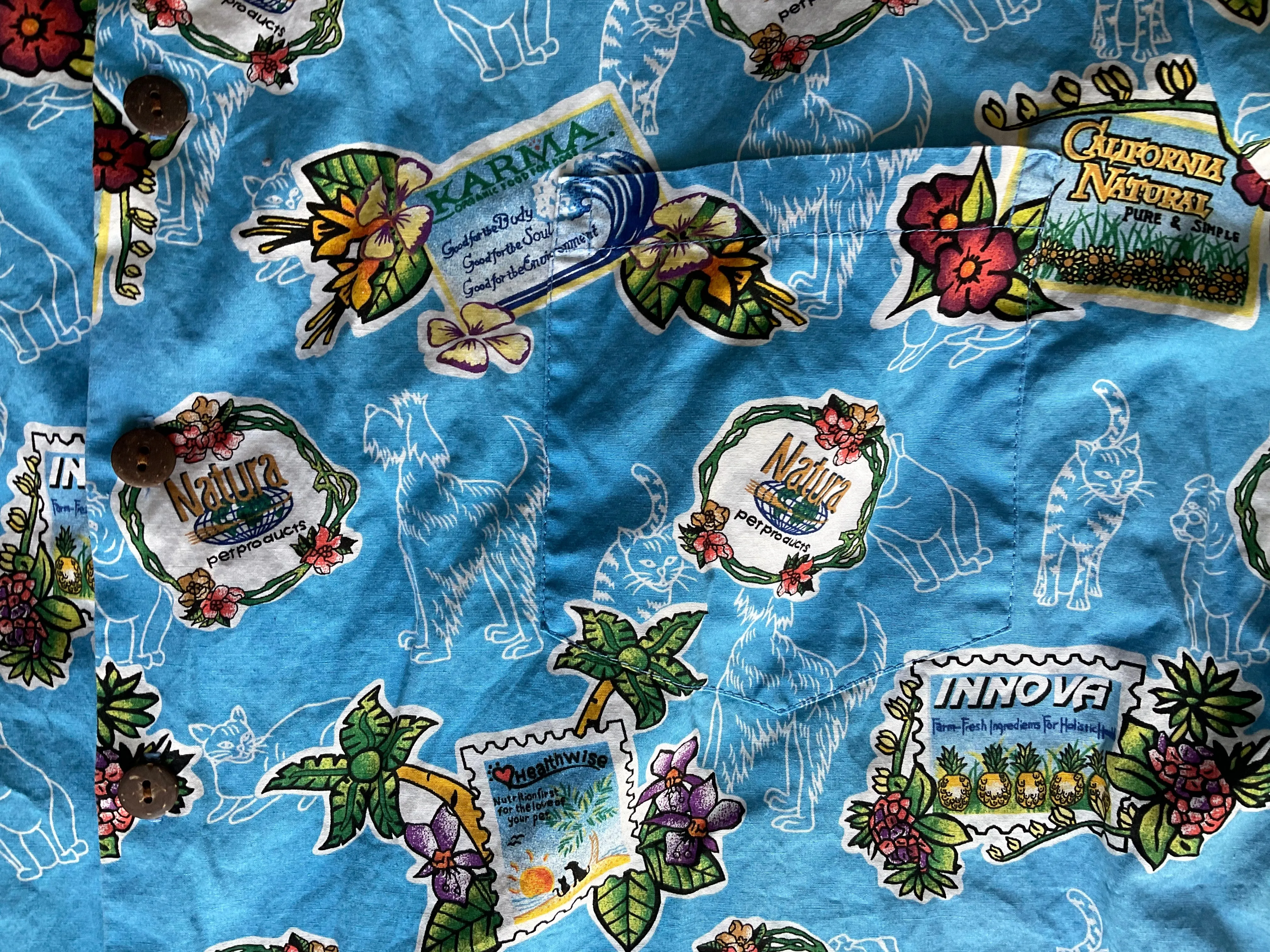 Vintage Hawaiian short-sleeve shirt by Hilo Hattie, made in USA, XL