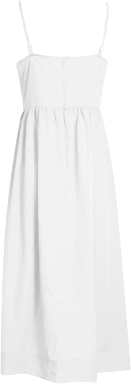 Women's Sexy Low Cut Spaghetti Strap Long Dresses Sleeveless Backless Slimd Midi Dress Square Neck Bustier Dress
