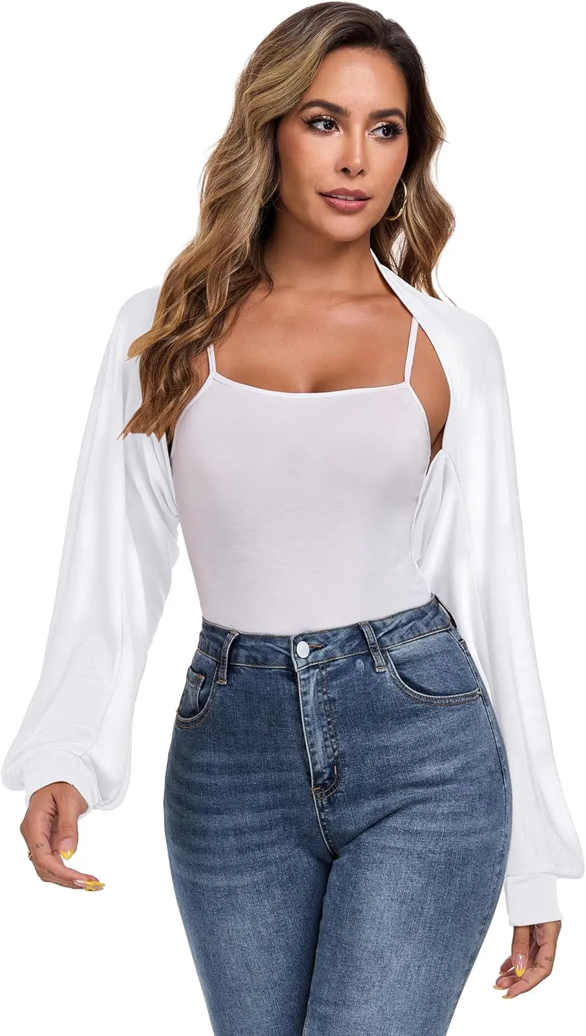 ZAFUL Women's Sheer Shrug Y2K Long Sleeve Cardigans 2025 Irregular Tie Front Bolera