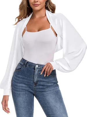 ZAFUL Women's Sheer Shrug Y2K Long Sleeve Cardigans 2025 Irregular Tie Front Bolera
